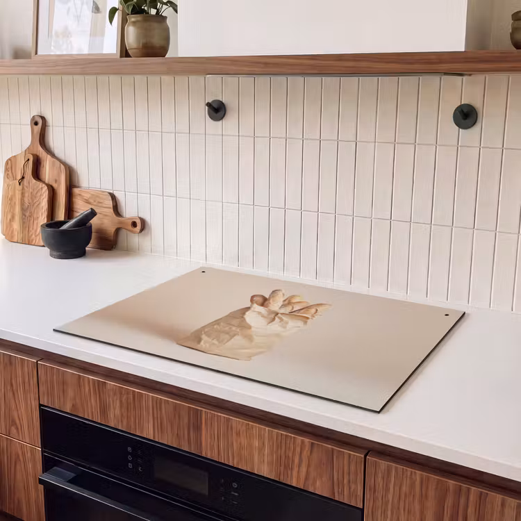 Induction Hob Cover & Splashback (2-in-1) - Baguette - Bread - Baguette - Beige — 3