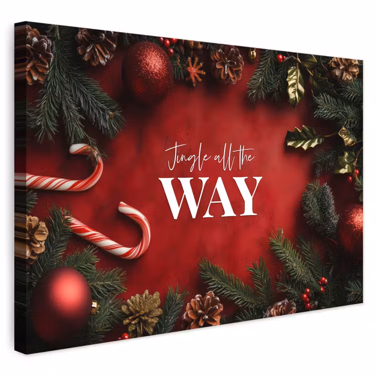 Outdoor Canvas Print - Christmas - Quote - Red - Christmas baubles — 1