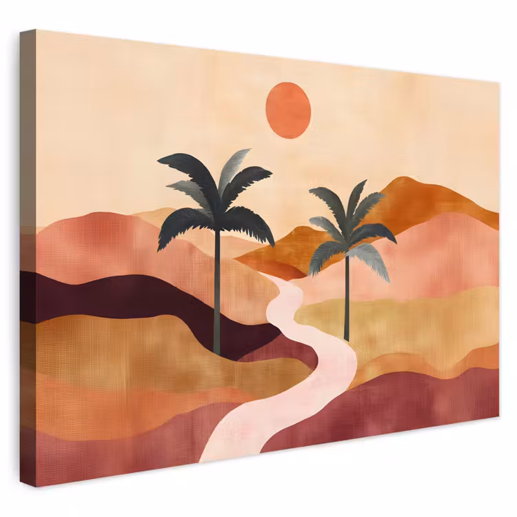 Outdoor Canvas Print - Hills - Palm trees - Abstract — 1