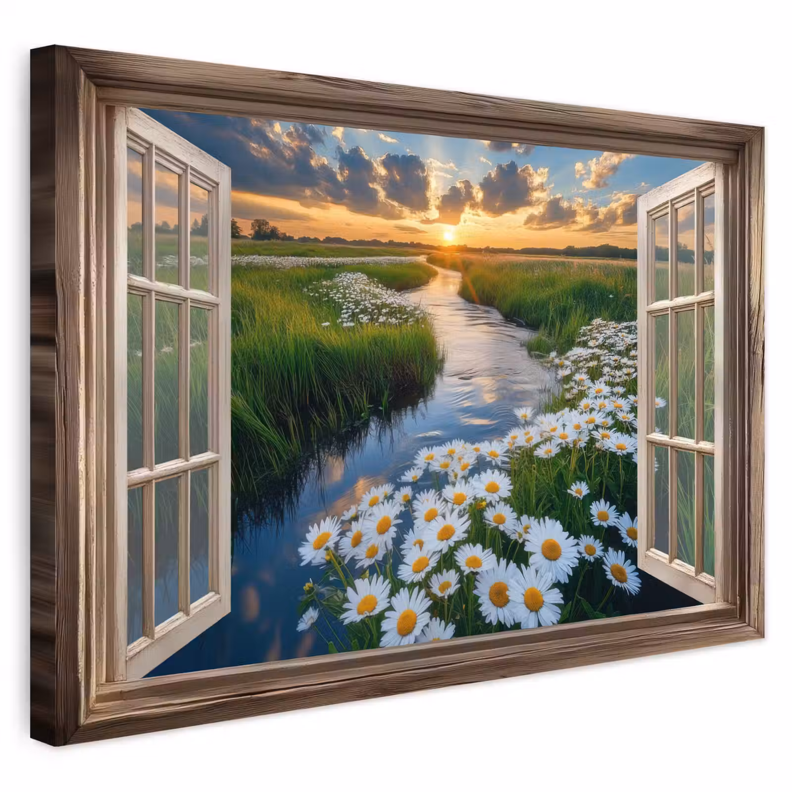Outdoor Canvas Print - View - Landscape - Window - Water - Sunset — 1