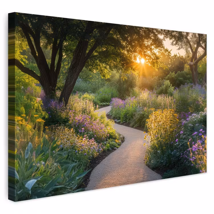 Outdoor Canvas Print - Path - Flowers - Park — 1