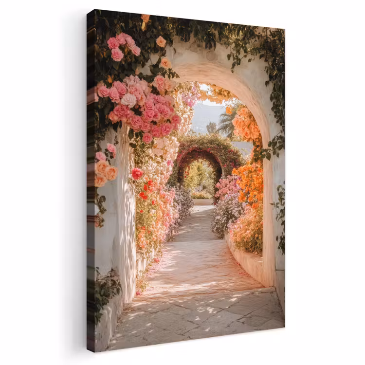 Outdoor Canvas Print - See-through - Arch - Flowers - Pastel — 1