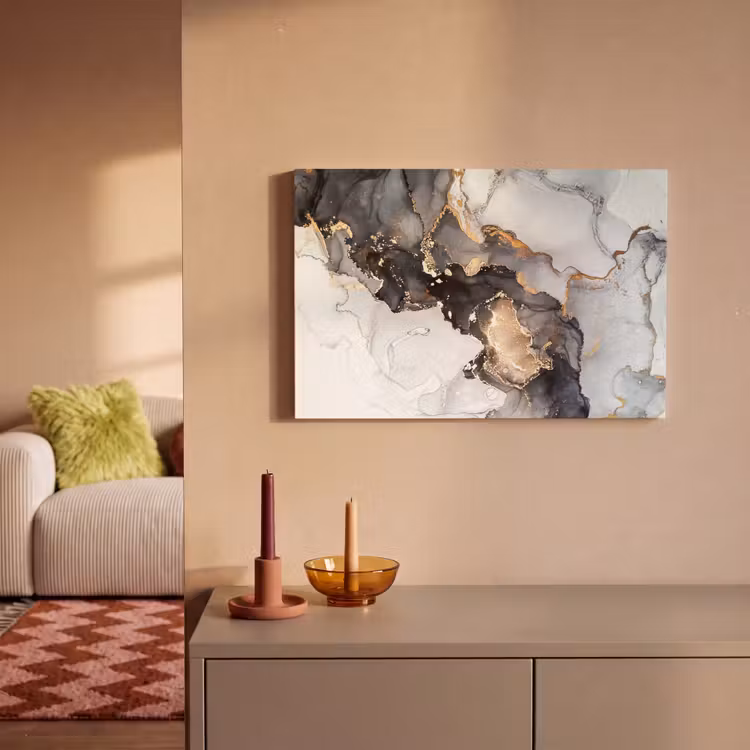 Canvas Print - Marble - Gold - Abstract - Black and White - Luxury — 2