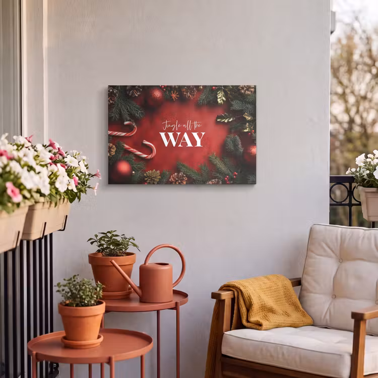 Outdoor Canvas Print - Christmas - Quote - Red - Christmas baubles — 3