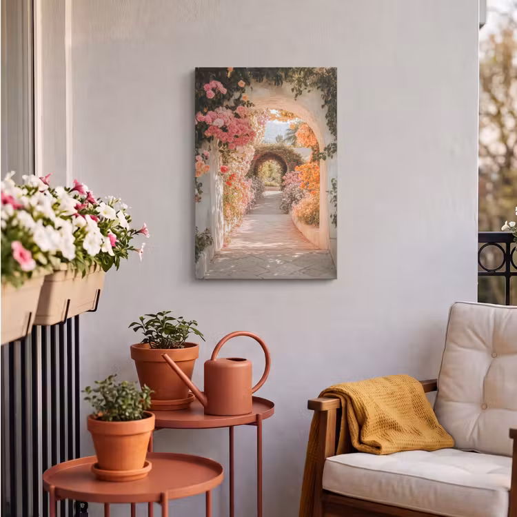 Outdoor Canvas Print - See-through - Arch - Flowers - Pastel — 3