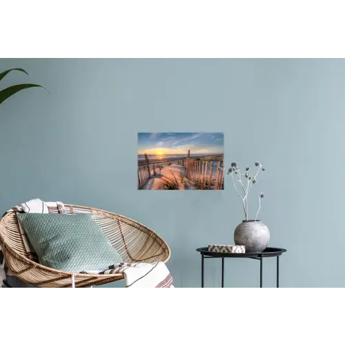 Strand - Zee - Duin - Zonsondergang - Landschap Muursticker klein -plant