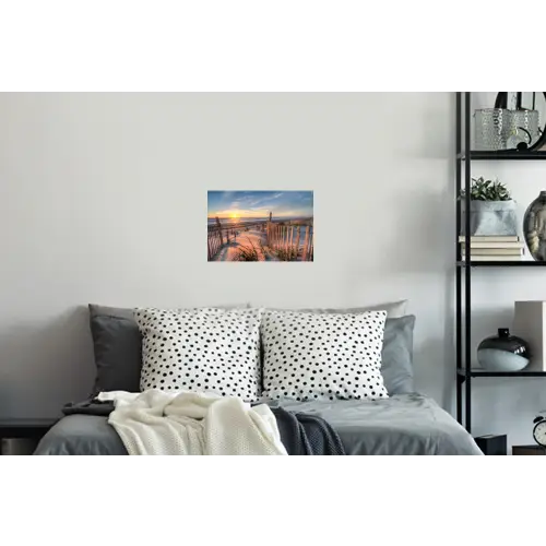 Strand - Zee - Duin - Zonsondergang - Landschap Muursticker klein -slaapkamer