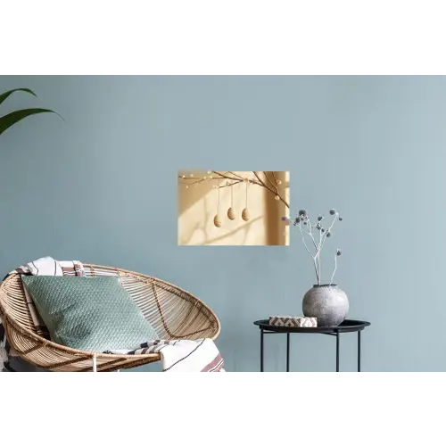 Beige - Paastak - Eieren Muursticker klein -plant