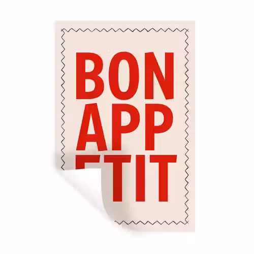 Blokletters - Rood - Kartelrand Muursticker klein -3d