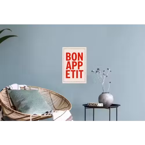 Blokletters - Rood - Kartelrand Muursticker klein -plant