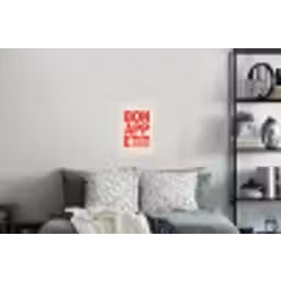 Blokletters - Rood - Kartelrand Muursticker klein -slaapkamer