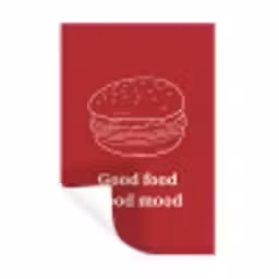 Dieprood - Lijntekening - Tekst - Hamburger Muursticker klein -3d