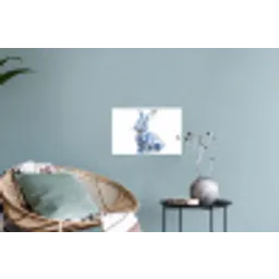 Delftsblauw - Haasje - Wit Muursticker klein -plant