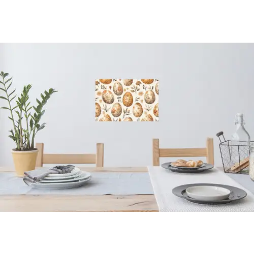 Paaseieren - Bruin - Bloemen Muursticker klein -eettafel