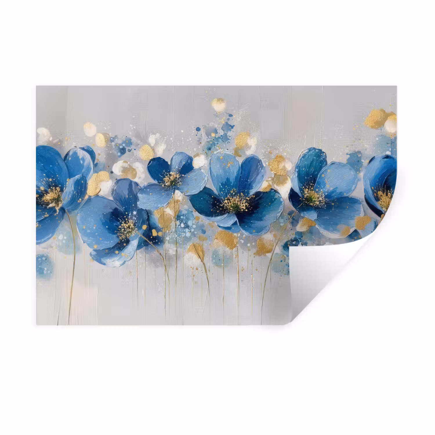 Wall Sticker - Flowers - Blue - Abstract
