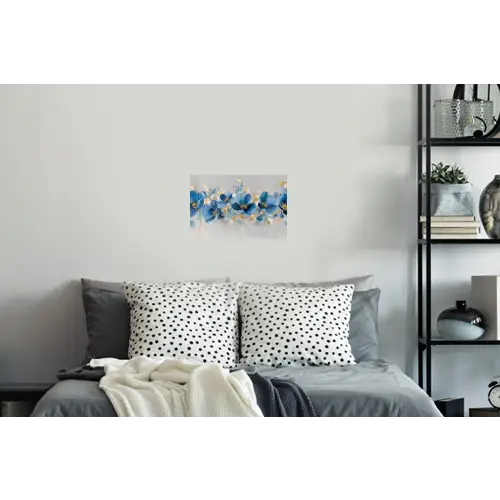Bloemen - Blauw - Abstract Muursticker klein -slaapkamer