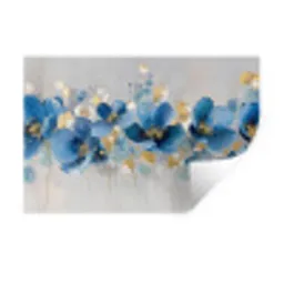 Bloemen - Blauw - Abstract Muursticker klein -3d