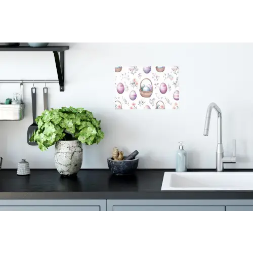 Bloemen - Paaseieren - Patroon Muursticker klein -keuken