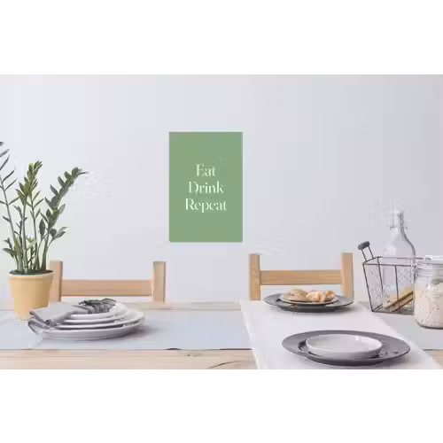 Eten - Drinken - Tekst - Mintgroen Muursticker klein -eettafel