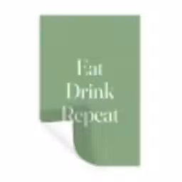 Eten - Drinken - Tekst - Mintgroen Muursticker klein -3d
