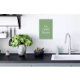 Eten - Drinken - Tekst - Mintgroen Muursticker klein -keuken