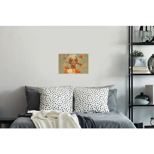 Goudvissen - Oranje - Vrouw - Blond Muursticker klein -slaapkamer