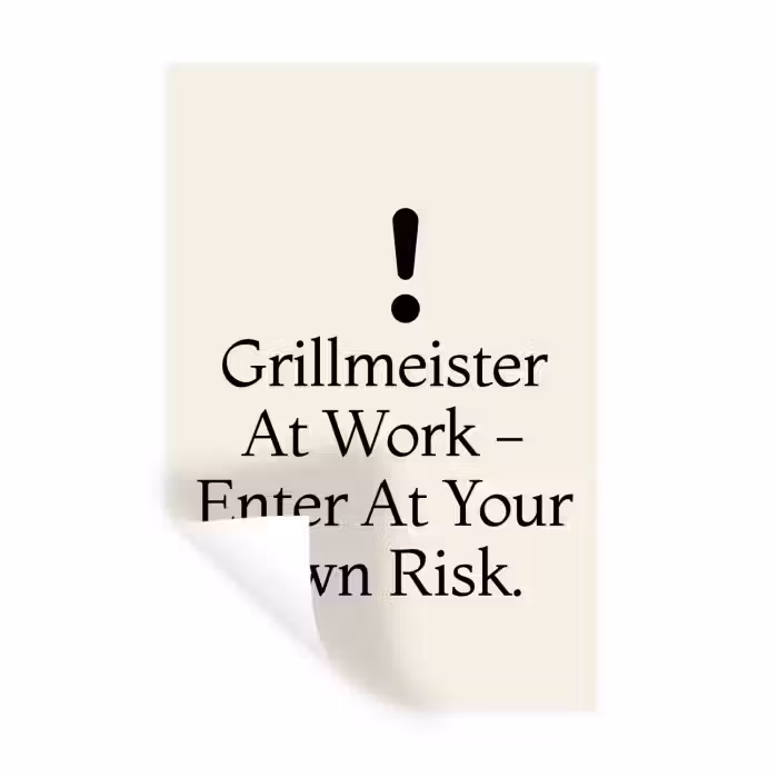 Grill - Uitroepteken - Zwart - Tekst Muursticker klein -3d