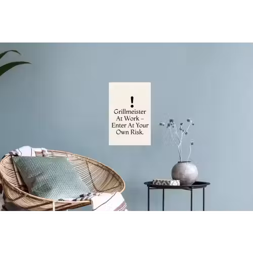 Grill - Uitroepteken - Zwart - Tekst Muursticker klein -plant