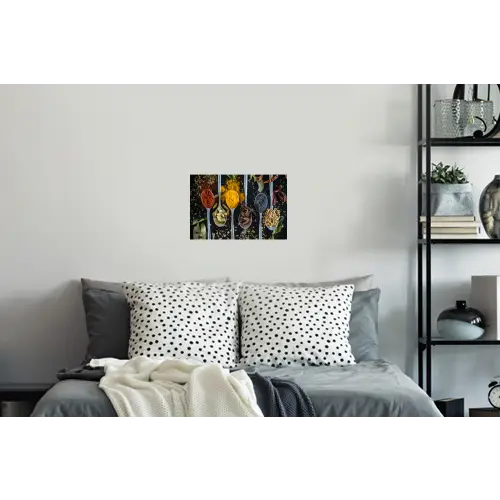 Kruiden - Lepel - Specerijen - Zwart - Keuken Muursticker klein -slaapkamer