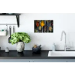 Kruiden - Lepel - Specerijen - Zwart - Keuken Muursticker klein -keuken