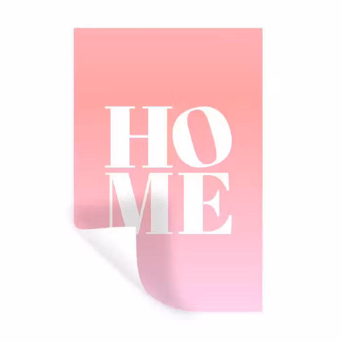 Home - Letters - Groot - Roze Muursticker klein -3d