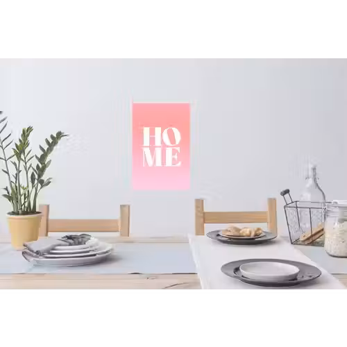 Home - Letters - Groot - Roze Muursticker klein -eettafel