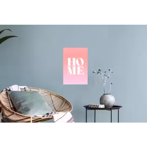 Home - Letters - Groot - Roze Muursticker klein -plant