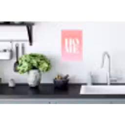 Home - Letters - Groot - Roze Muursticker klein -keuken