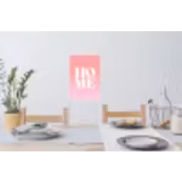 Home - Letters - Groot - Roze Muursticker klein -eettafel