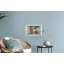Hortensia - Doorkijk - Bloemen - Zomer - Paars - Pad Muursticker klein -plant