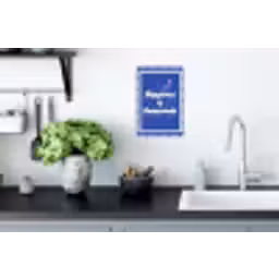 Lijntekening - Vrouw - Quote - Blauw Muursticker klein -keuken