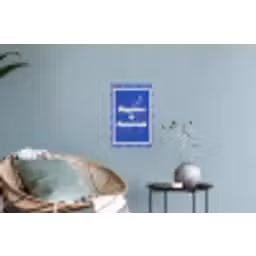 Lijntekening - Vrouw - Quote - Blauw Muursticker klein -plant