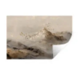 Berglandschap - Mist  - Penseelstreken Muursticker klein -3d