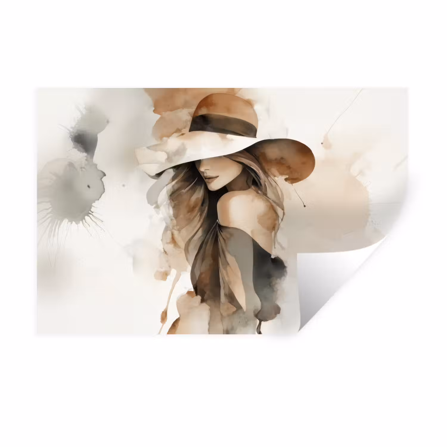 Wall Sticker - Mysterious - Woman - Sepia