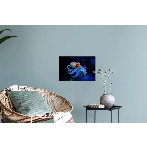 Octopus - Stippen - Blauw - Zee Muursticker klein -plant