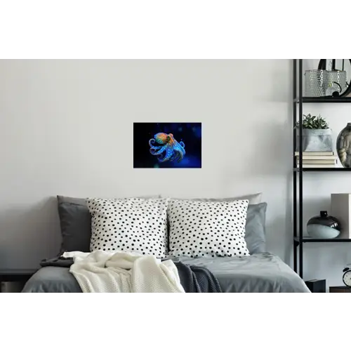 Octopus - Stippen - Blauw - Zee Muursticker klein -slaapkamer