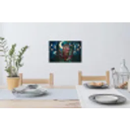 Uil - Mozaïek - Maan - Nacht Muursticker klein -eettafel