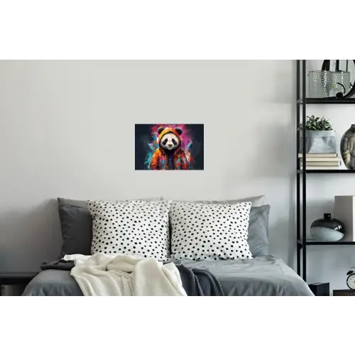Panda - Jas - Graffiti - Oranje Muursticker klein -slaapkamer