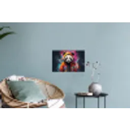 Panda - Jas - Graffiti - Oranje Muursticker klein -plant