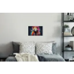 Panda - Jas - Graffiti - Oranje Muursticker klein -slaapkamer