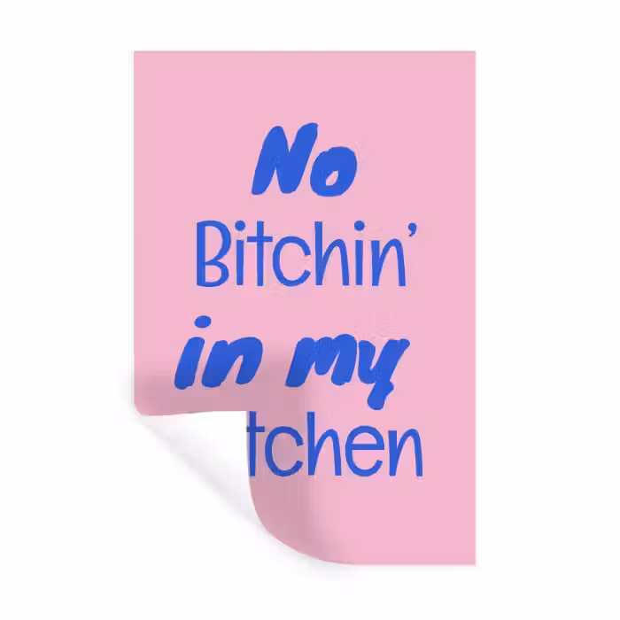Quote - Blauw - Lettertype - Keuken Muursticker klein -3d