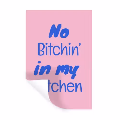 Quote - Blauw - Lettertype - Keuken Muursticker klein -3d