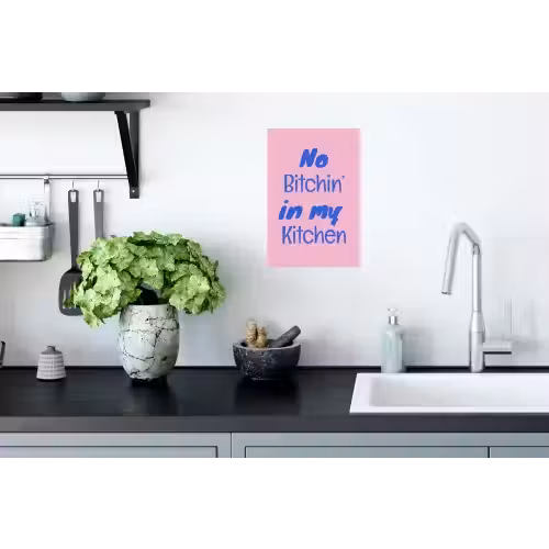 Quote - Blauw - Lettertype - Keuken Muursticker klein -keuken