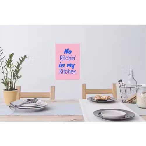 Quote - Blauw - Lettertype - Keuken Muursticker klein -eettafel